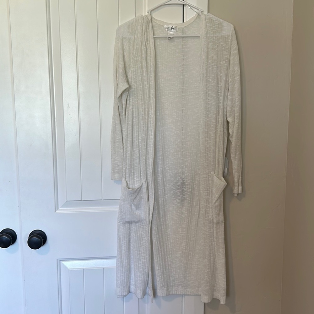 White Long-sleeve Cardigan